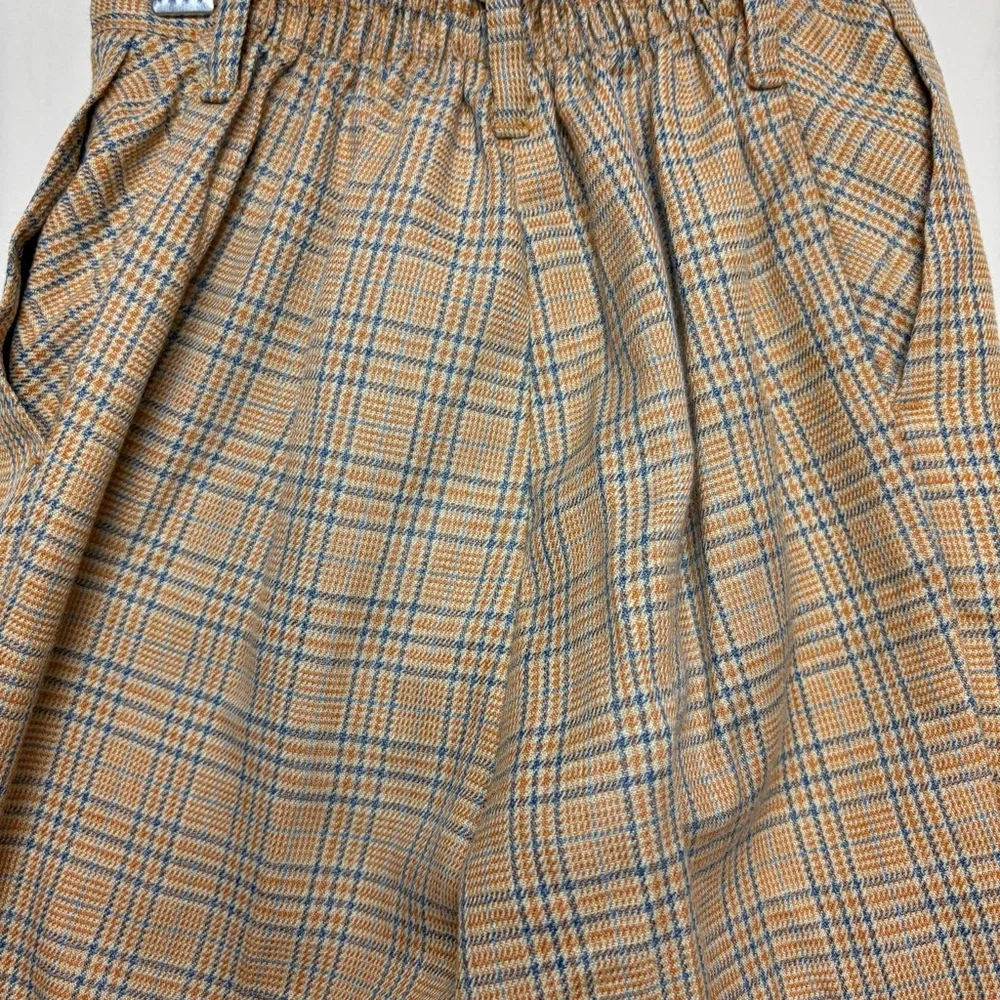 Sears & Roebuck Perma Prest Pants Slacks Plaid Tan Boys Size 6 Vintage 1960s 70s